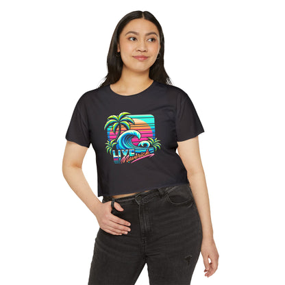 Retro Wave with Palms - Women's Crop Top